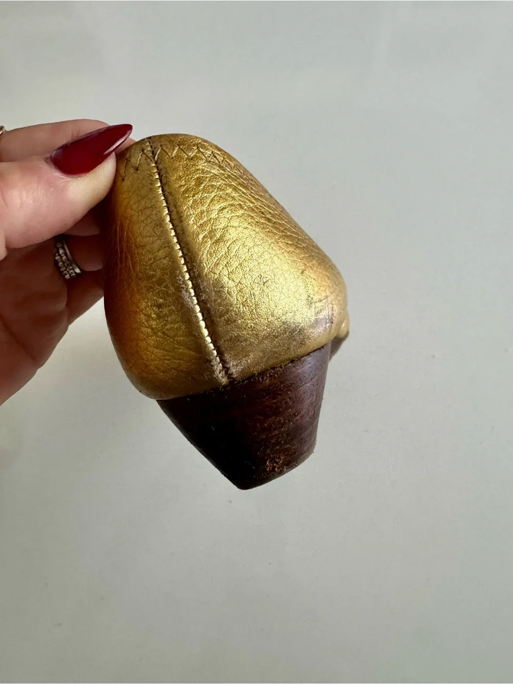 Tory Burch Gold Leather Ballet Flats with Logo Medallion
